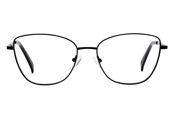 Anna | Cat Eye Metal Glasses | Black