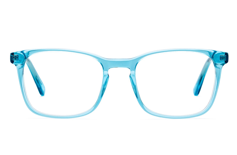 River | Square Clear Glasses | Blue