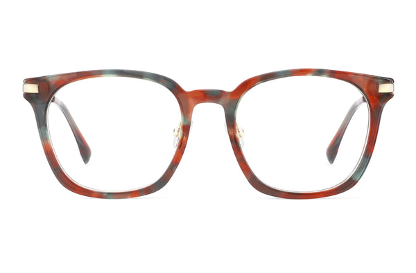 Downtown | Square Acetate & Metal Premium Glasses | Red