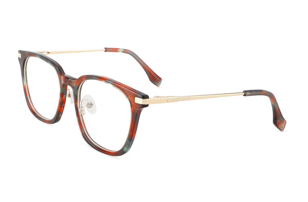 Downtown | Square Acetate & Metal Premium Glasses | Red