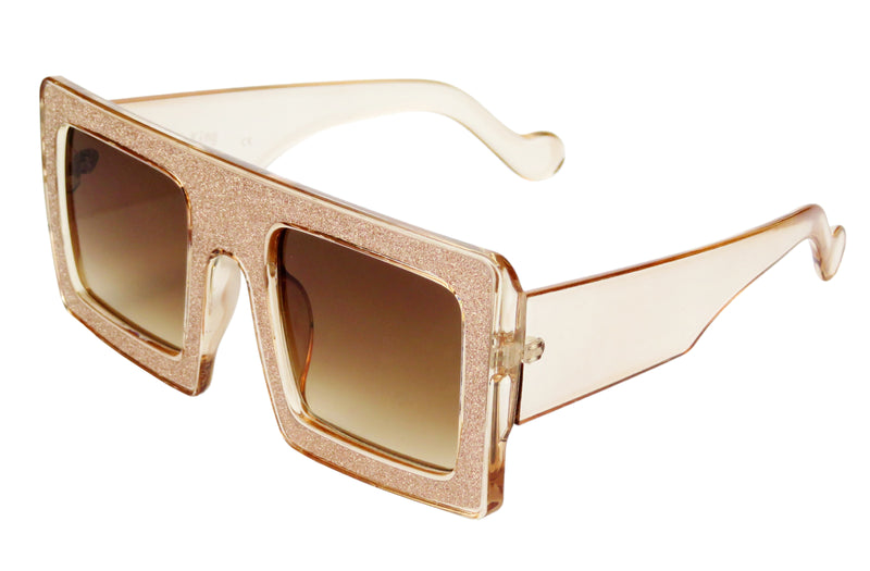 Retro Sunglasses | Square Glitter Sunglasses