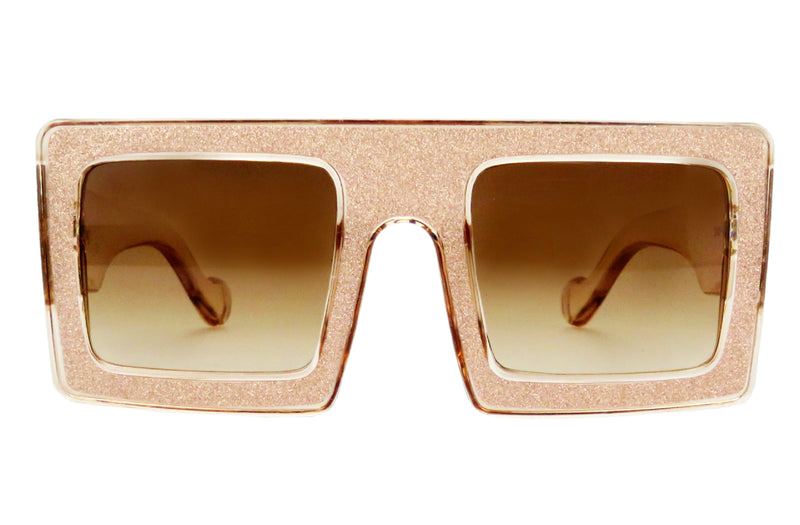 Retro Sunglasses | Square Glitter Sunglasses