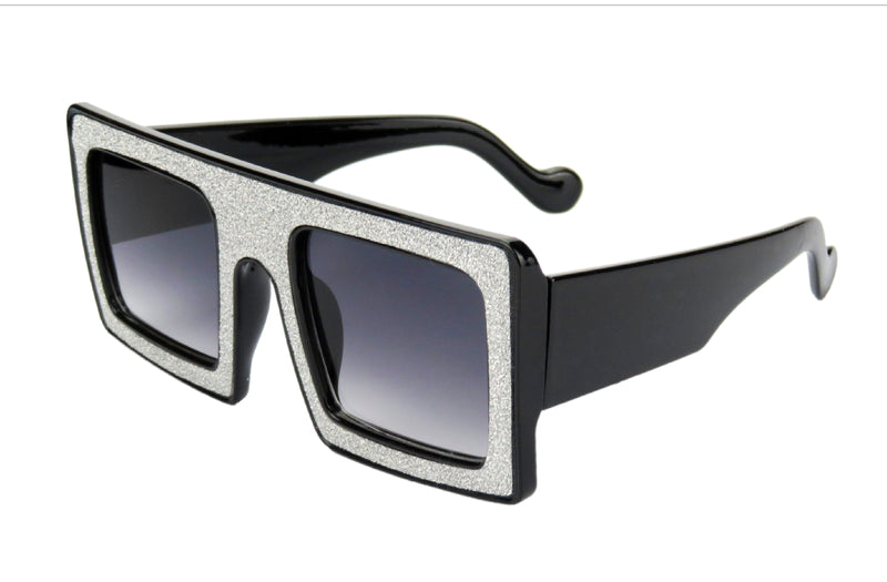 Retro Sunglasses | Square Glitter Sunglasses