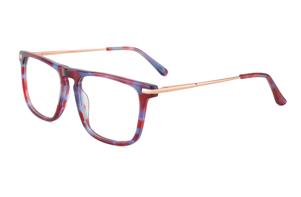 Mood | Square Acetate & Metal Premium Glasses | Red