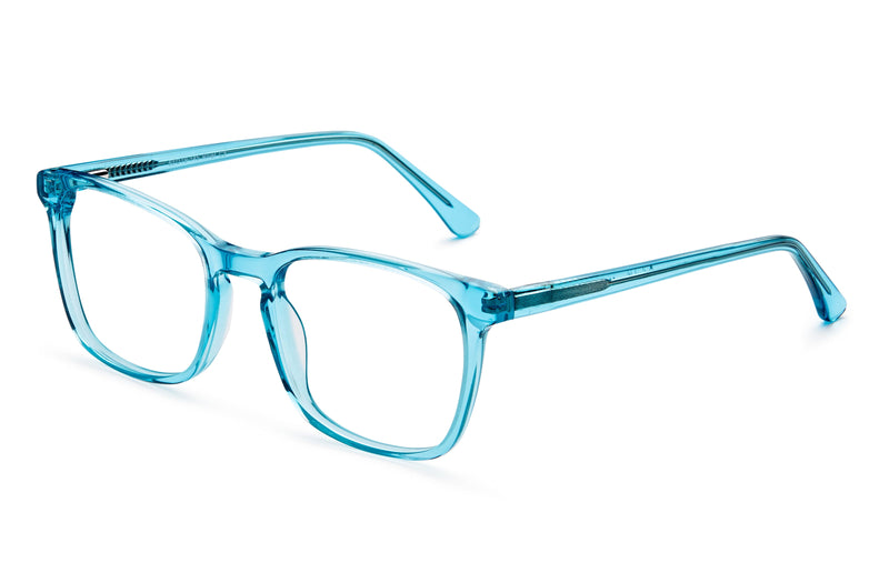 River | Square Clear Glasses | Blue