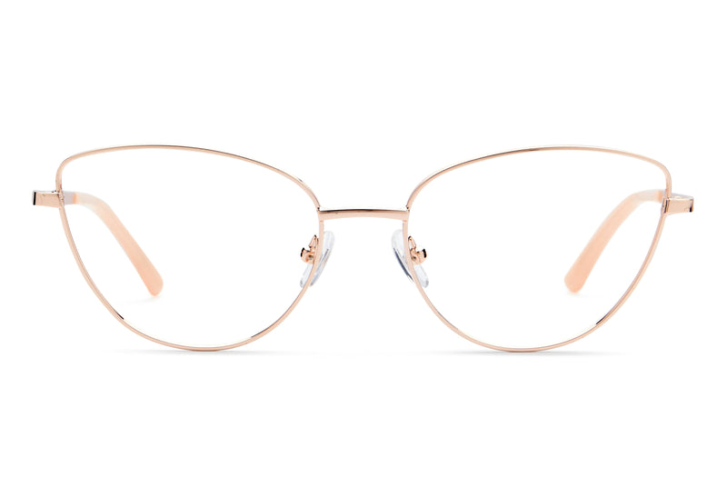 Kylie | Cat Eye Glasses | Rose Gold