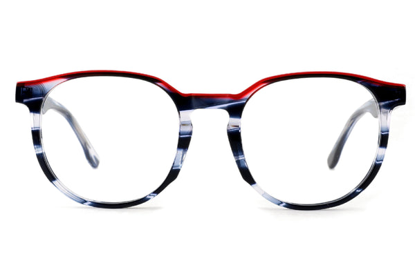 Whitley | Round Tortoise Premium Glasses | Blue