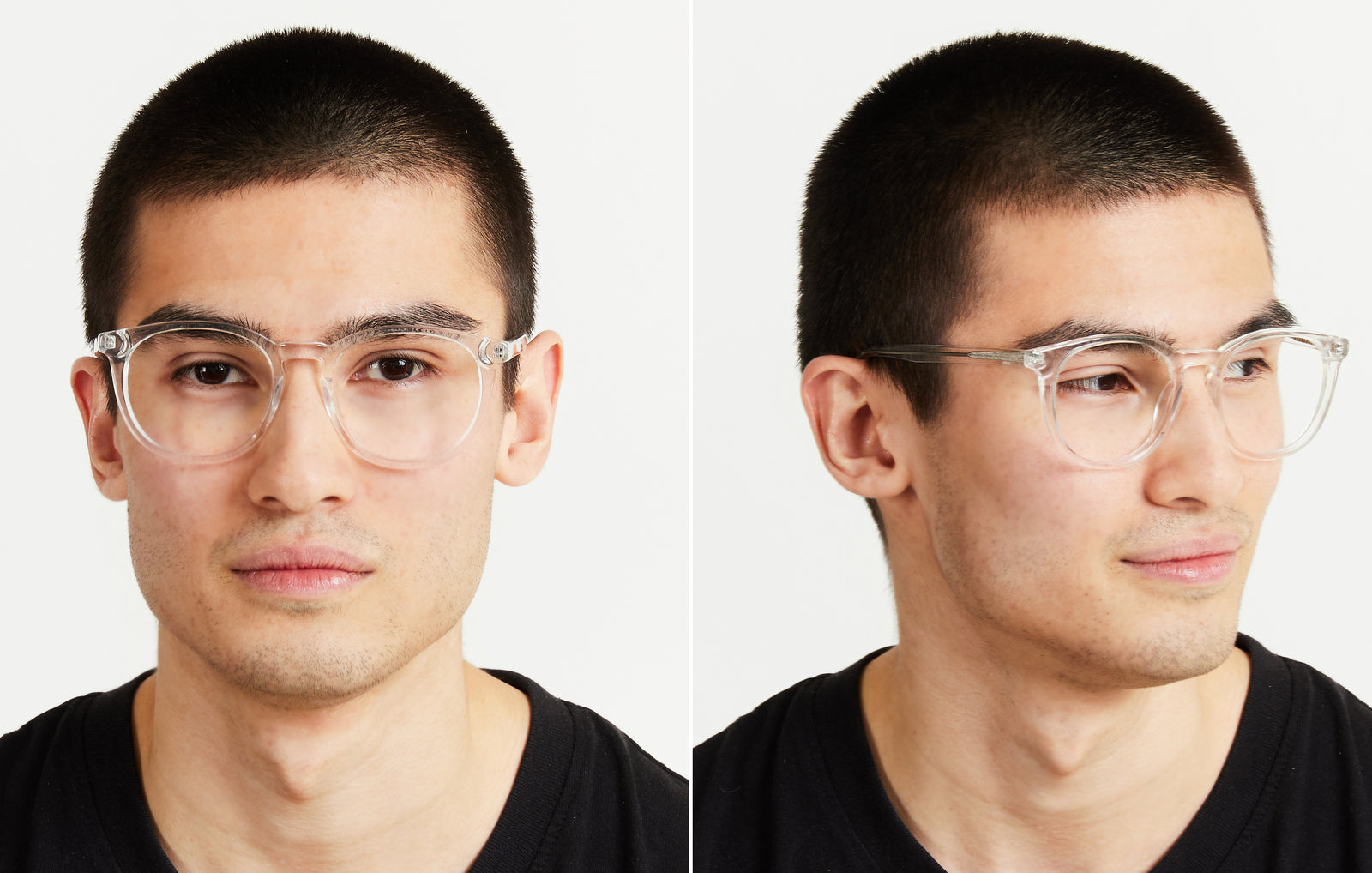 Round clear glasses men on sale